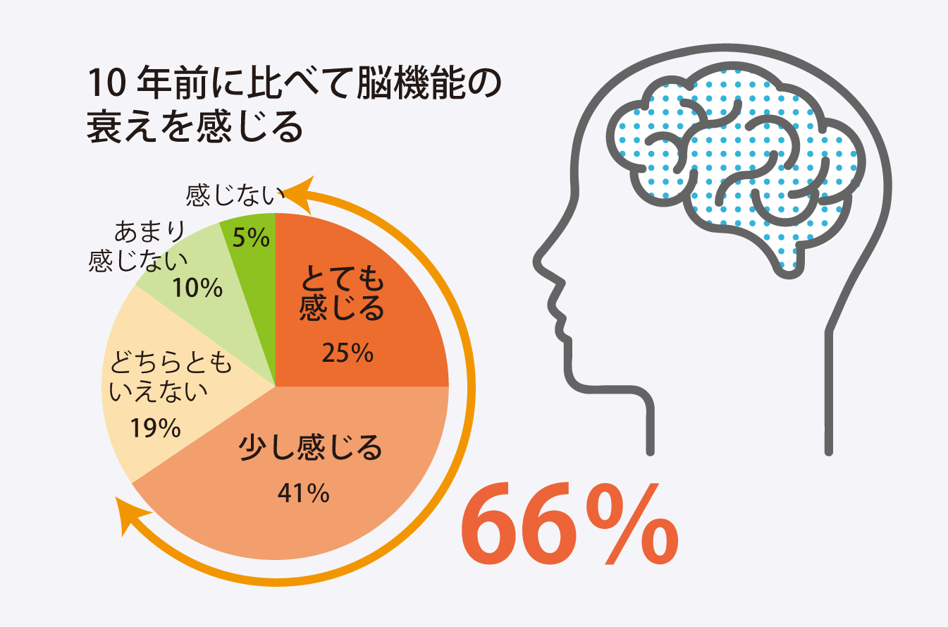 働き盛りの66％が「脳機能の衰え」を実感！〜働き盛りの男女に聞く「脳機能」の意識調査